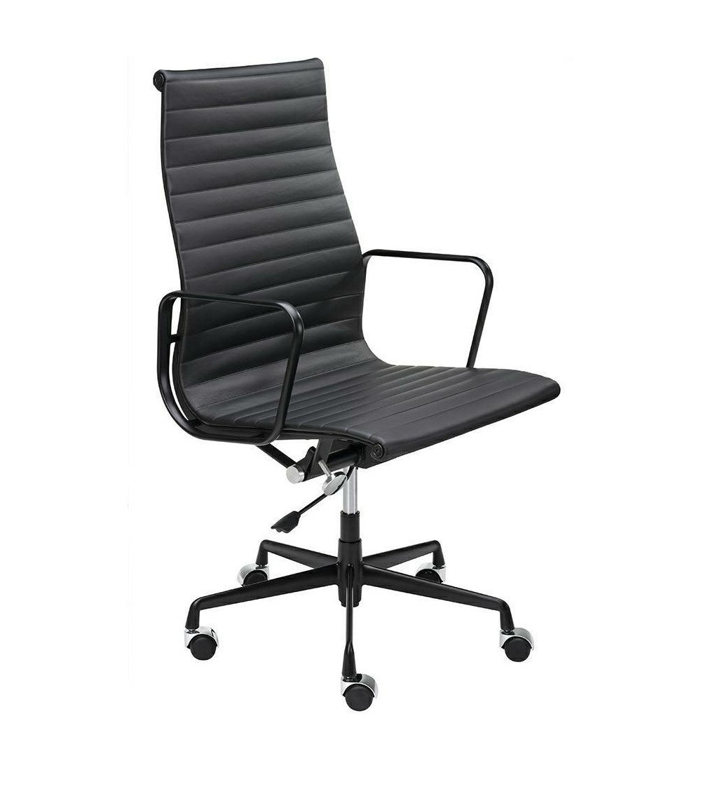 Fotel biurowy AERON PRESTIGE PLUS czarny - skóra naturalna, aluminium