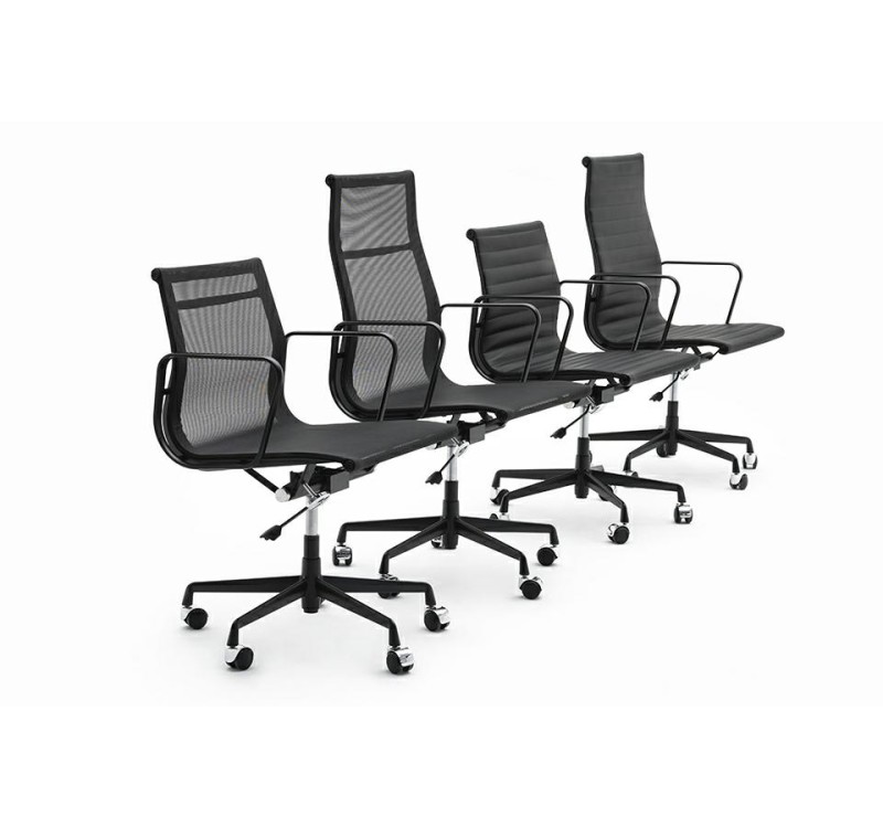 Fotel biurowy AERON PRESTIGE PLUS czarny - skóra naturalna, aluminium