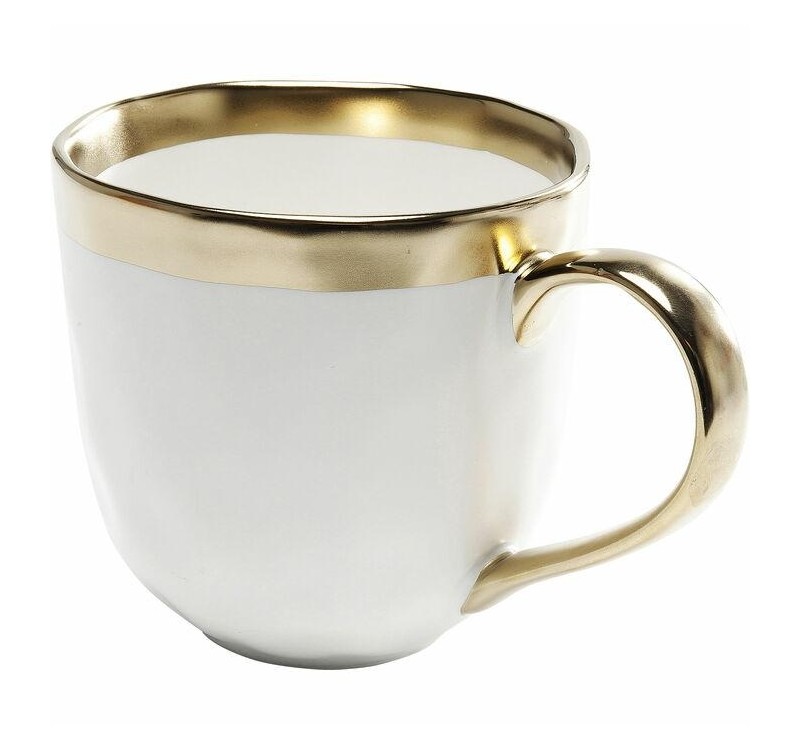 KARE kubek BELL biało-złoty