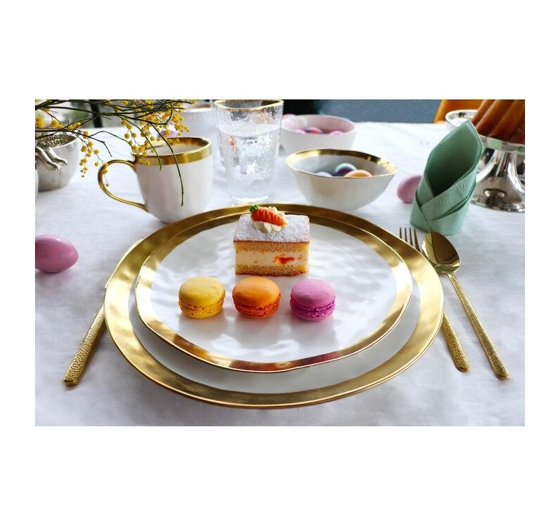 KARE kubek BELL biało-złoty