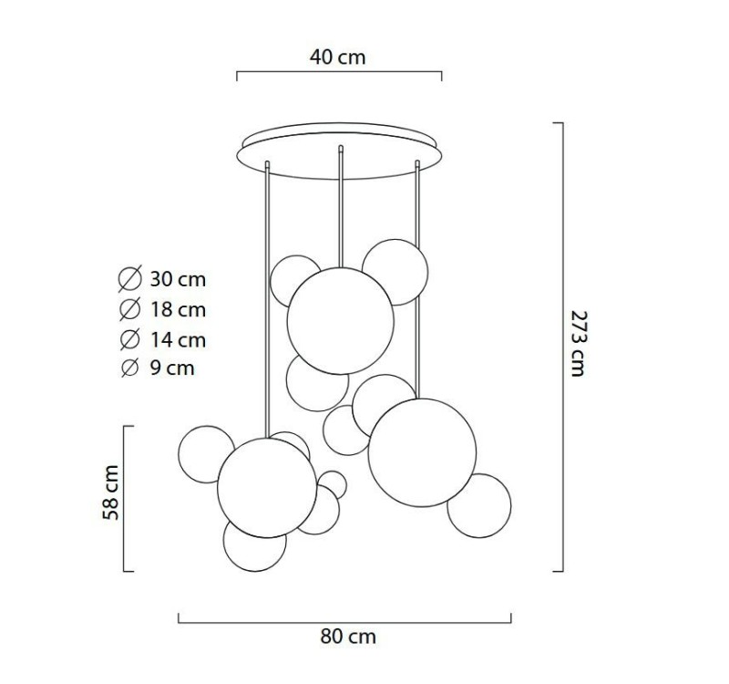 MOOSEE lampa wisząca CAPRI DISC 3 złota   - 180 LED, aluminium, szkło