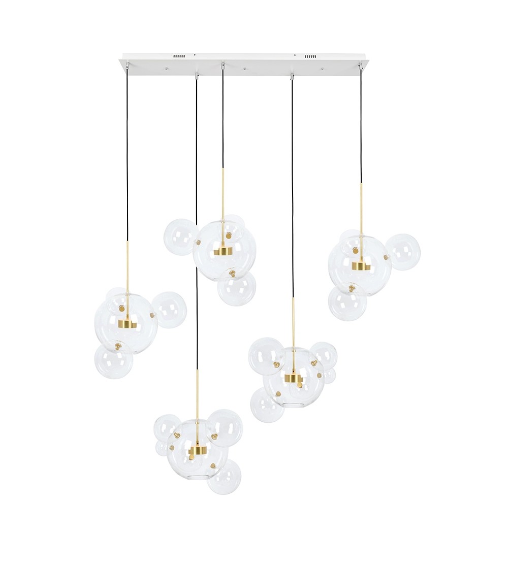 MOOSEE lampa wisząca CAPRI LINE 5 złota   - 300 LED, aluminium, szkło