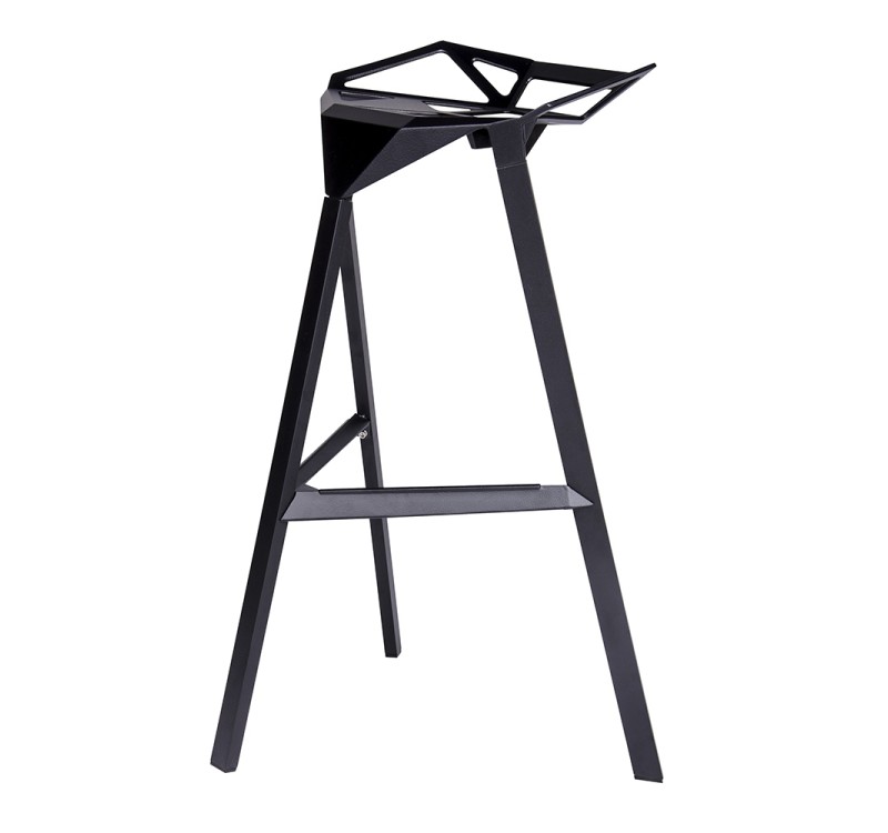 Krzesło barowe SPLIT PREMIUM czarne - aluminium