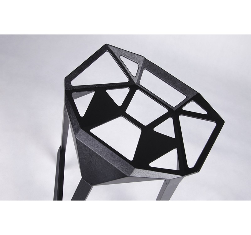 Krzesło barowe SPLIT PREMIUM czarne - aluminium