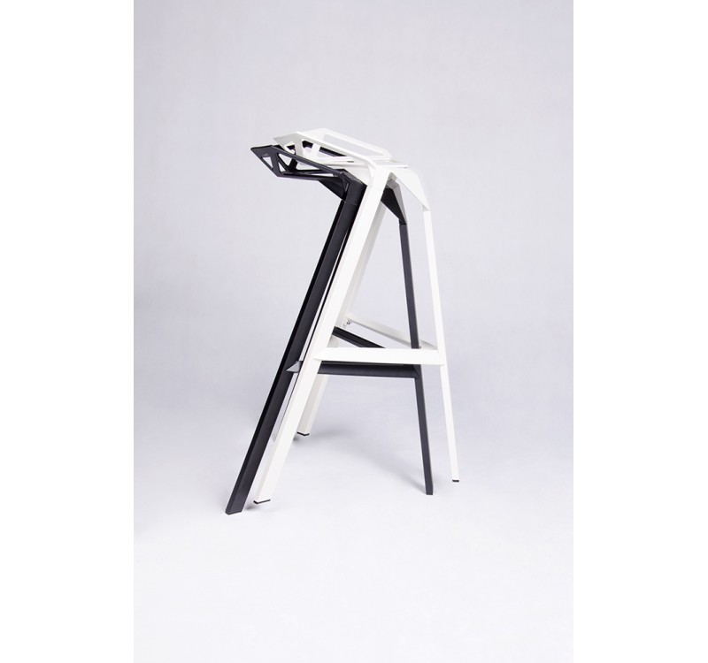 Krzesło barowe SPLIT PREMIUM czarne - aluminium