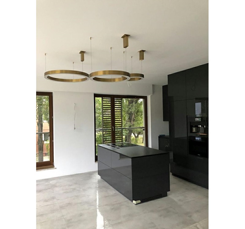 Lampa wisząca RING 100 złota - LED, stal