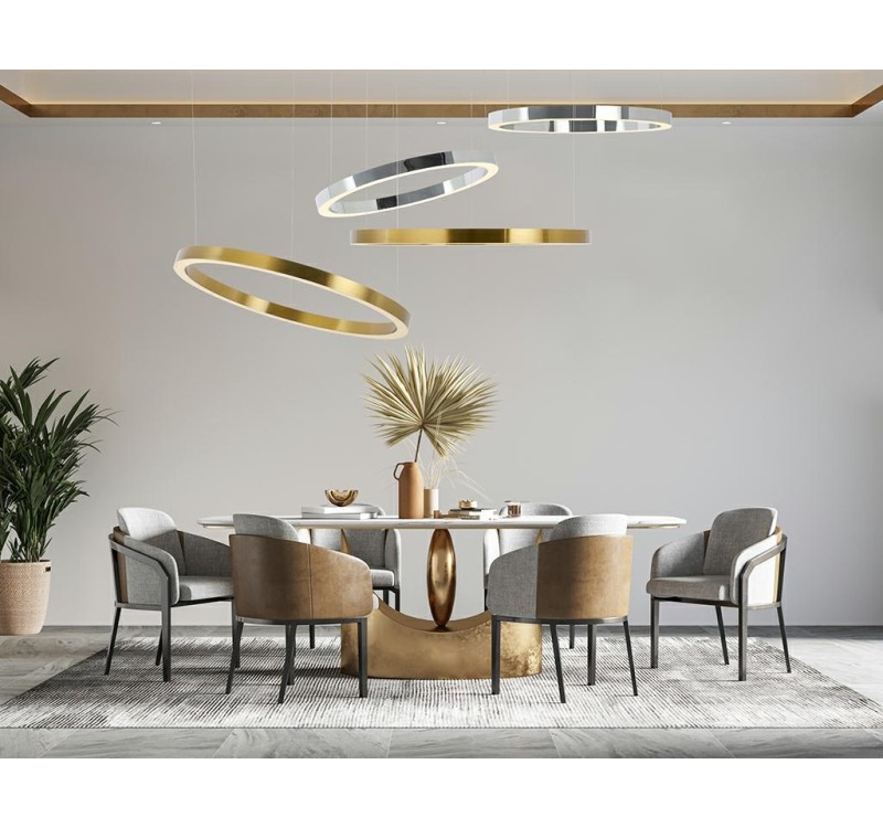 Lampa wisząca RING 100 złota - LED, stal