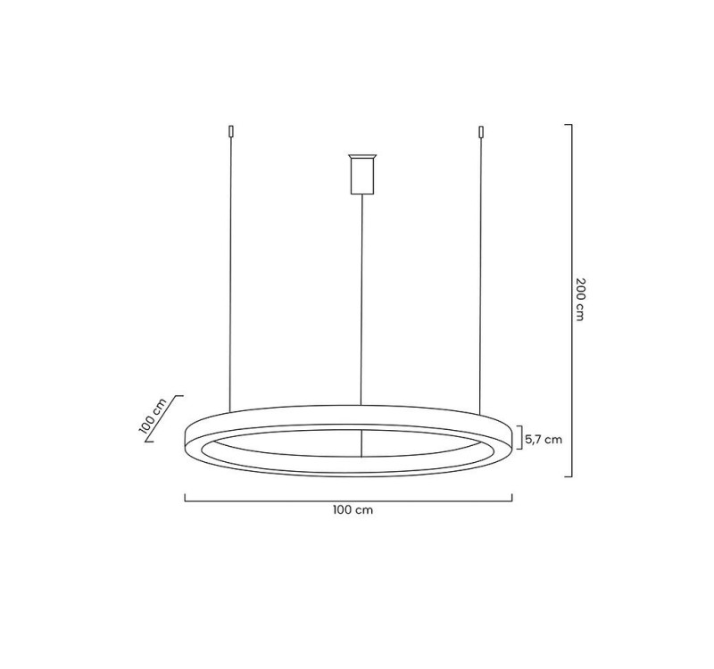 Lampa wisząca RING 100 złota - LED, stal
