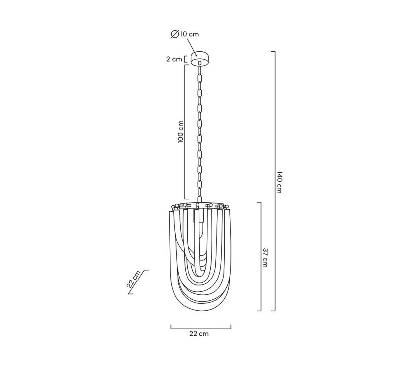 MOOSEE lampa wisząca MURANO S złota
