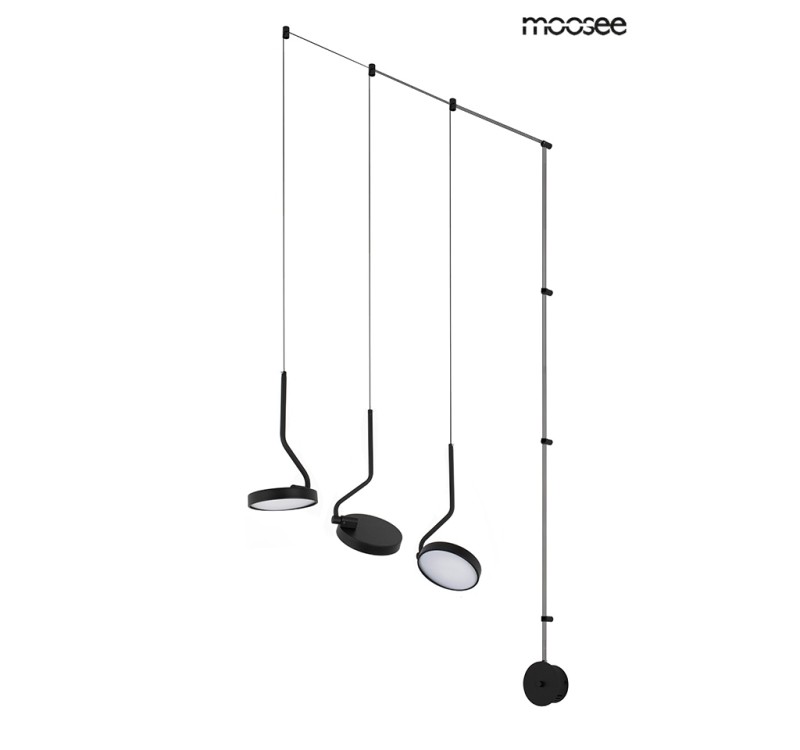 MOOSEE lampa ścienna FLAT 3 czarna