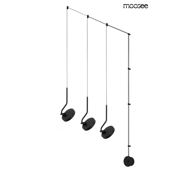 MOOSEE lampa ścienna FLAT 3 czarna