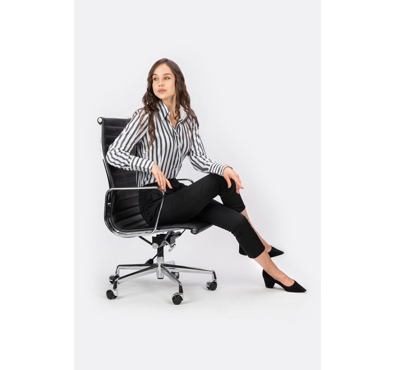 Fotel biurowy AERON PRESTIGE PLUS chrom  - skóra naturalna, aluminium