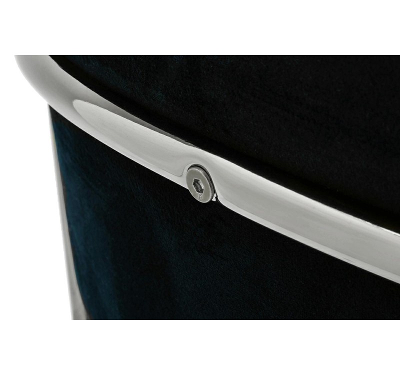 Krzesło barowe MARGO 65 czarny - welur, podstawa chromowana