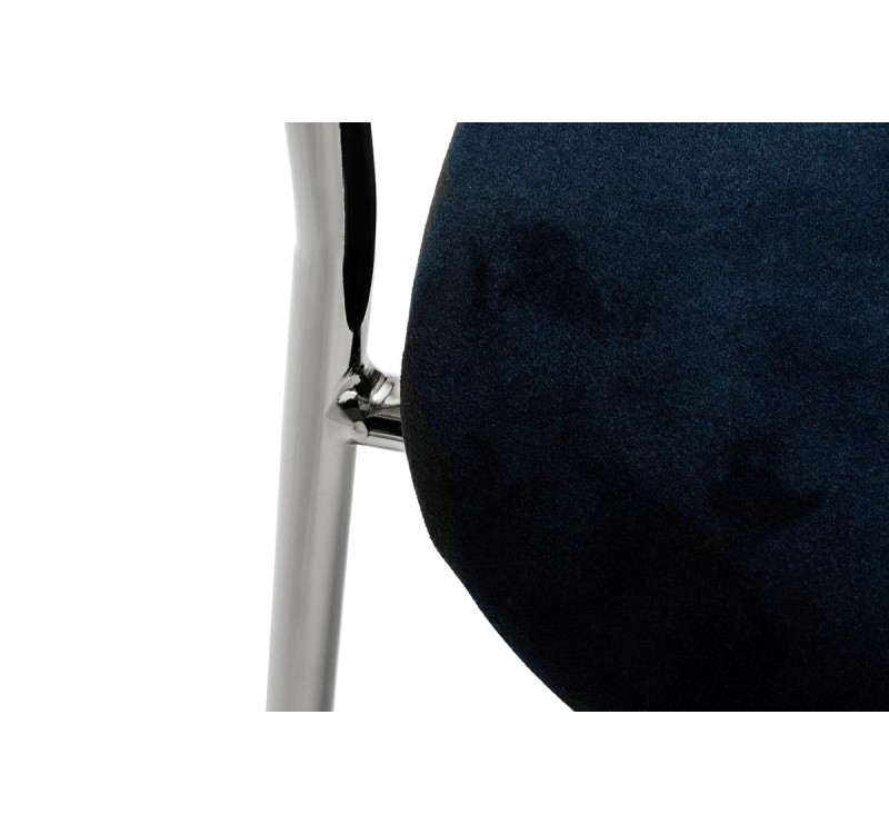 Krzesło barowe MARGO 65 czarny - welur, podstawa chromowana