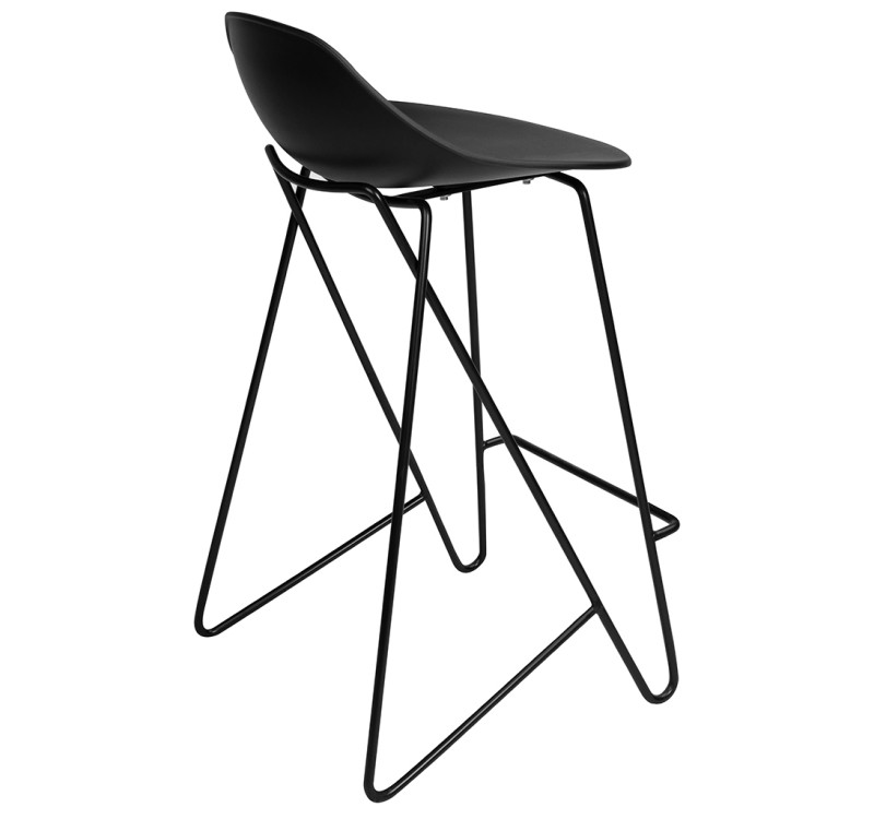 Krzesło barowe PERSY czarne 66 - polipropylen, metal