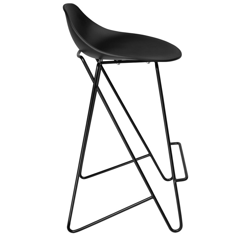 Krzesło barowe PERSY czarne 66 - polipropylen, metal