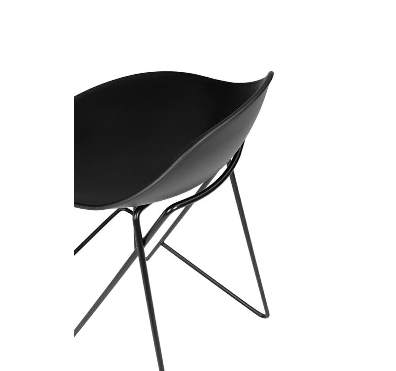 Krzesło barowe PERSY czarne 66 - polipropylen, metal