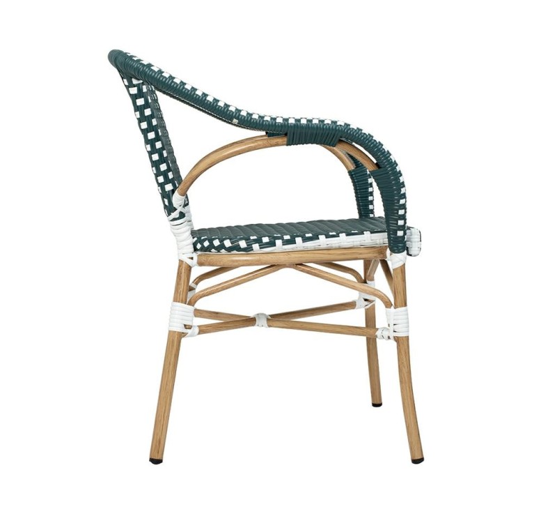 Krzesło ogrodowe CAFE MIRAMAR turkus /    morski rattan