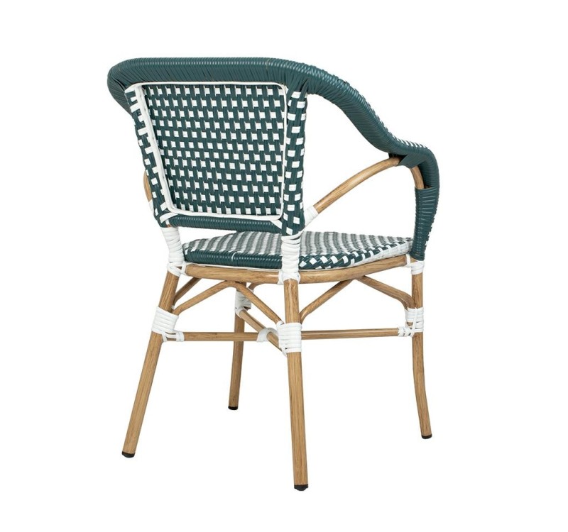 Krzesło ogrodowe CAFE MIRAMAR turkus /    morski rattan