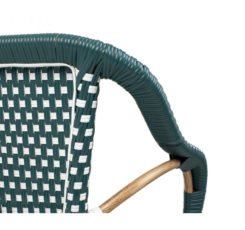 Krzesło ogrodowe CAFE MIRAMAR turkus /    morski rattan