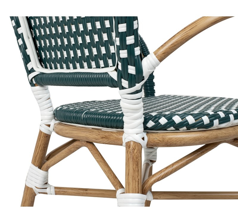 Krzesło ogrodowe CAFE MIRAMAR turkus /    morski rattan