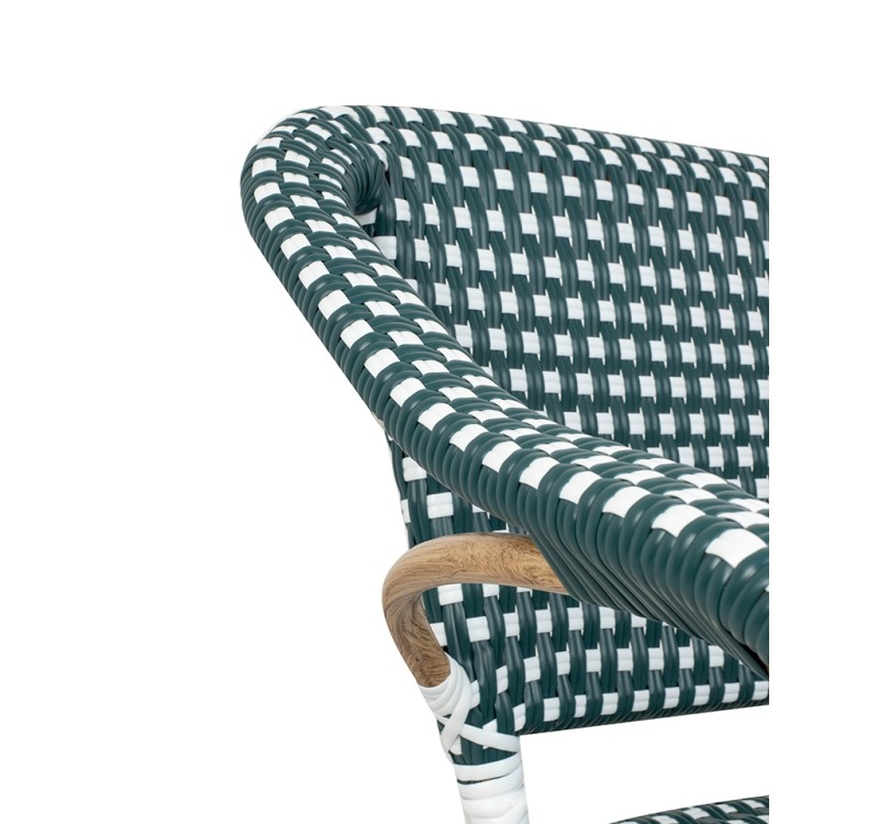 Krzesło ogrodowe CAFE MIRAMAR turkus /    morski rattan