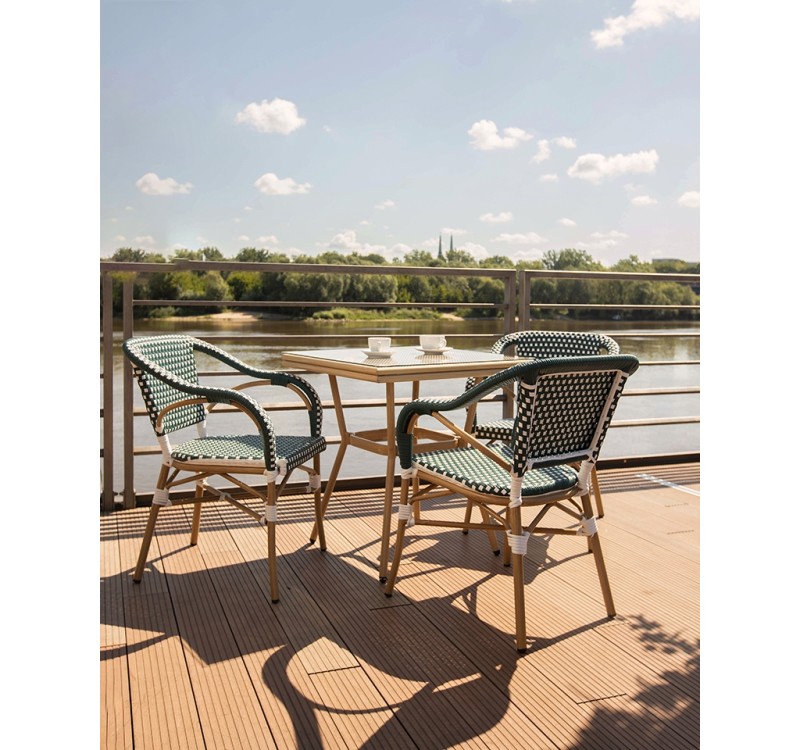 Krzesło ogrodowe CAFE MIRAMAR turkus /    morski rattan