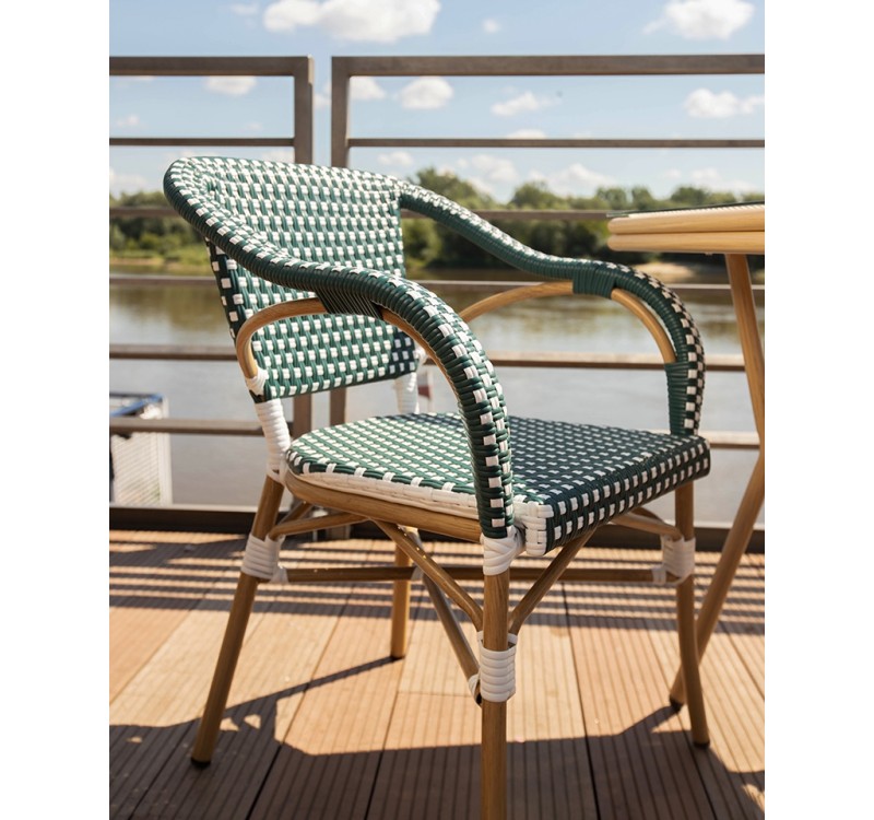 Krzesło ogrodowe CAFE MIRAMAR turkus /    morski rattan