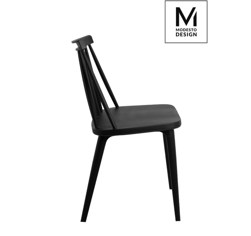 MODESTO krzesło RIBS BLACK czarne - polipropylen