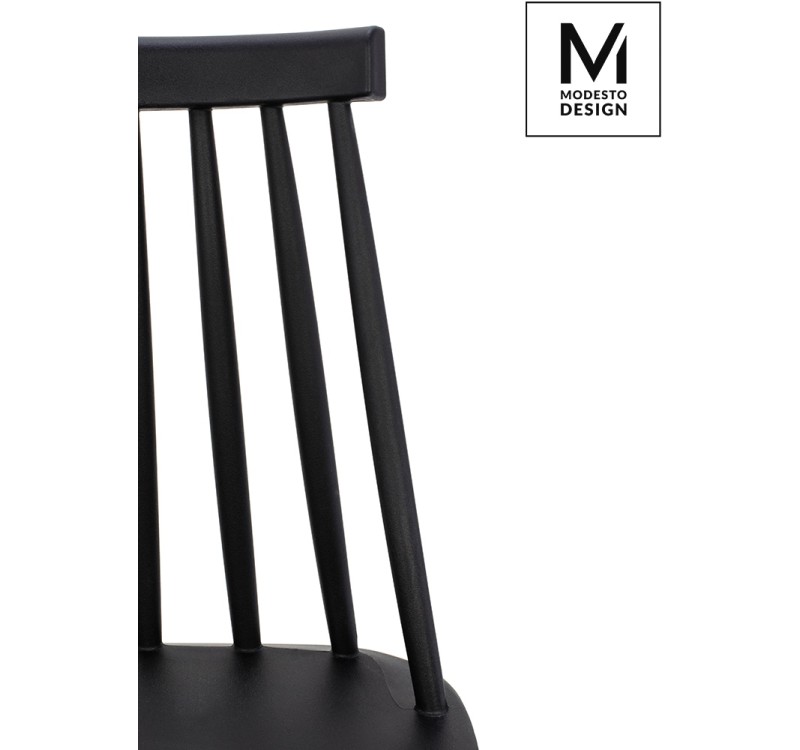 MODESTO krzesło RIBS BLACK czarne - polipropylen