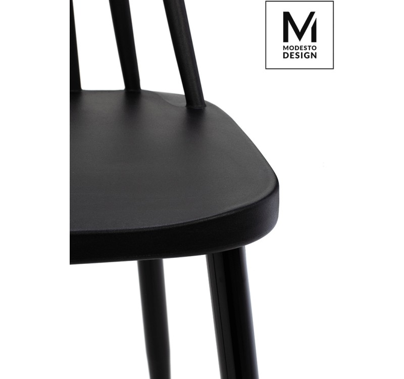 MODESTO krzesło RIBS BLACK czarne - polipropylen