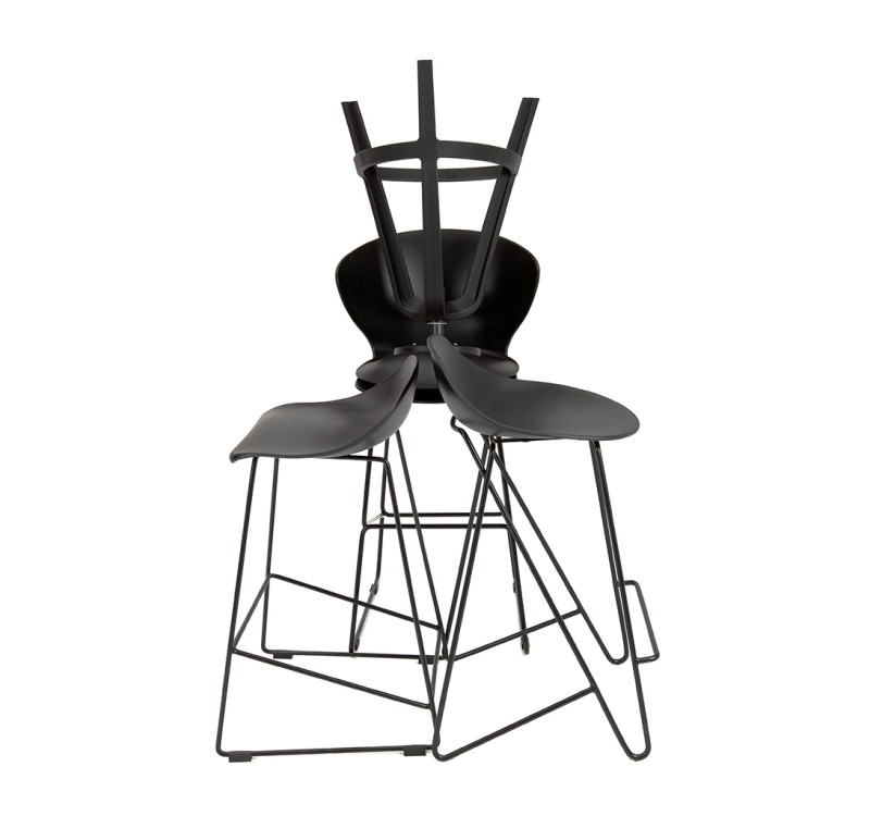 Krzesło barowe ROLF czarne 76