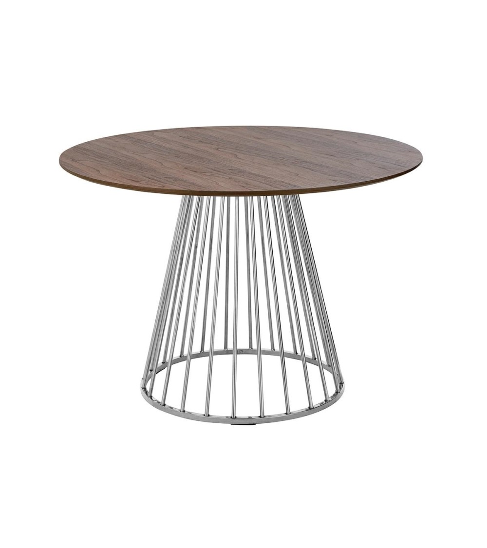 Stół GLAM WALNUT 110 - fornir orzechowy, chromowana podstawa