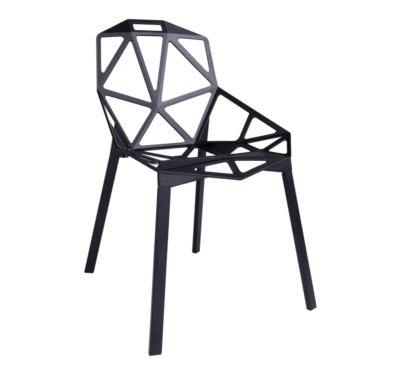 Krzesło SPLIT PREMIUM czarne - aluminium, nogi czarne