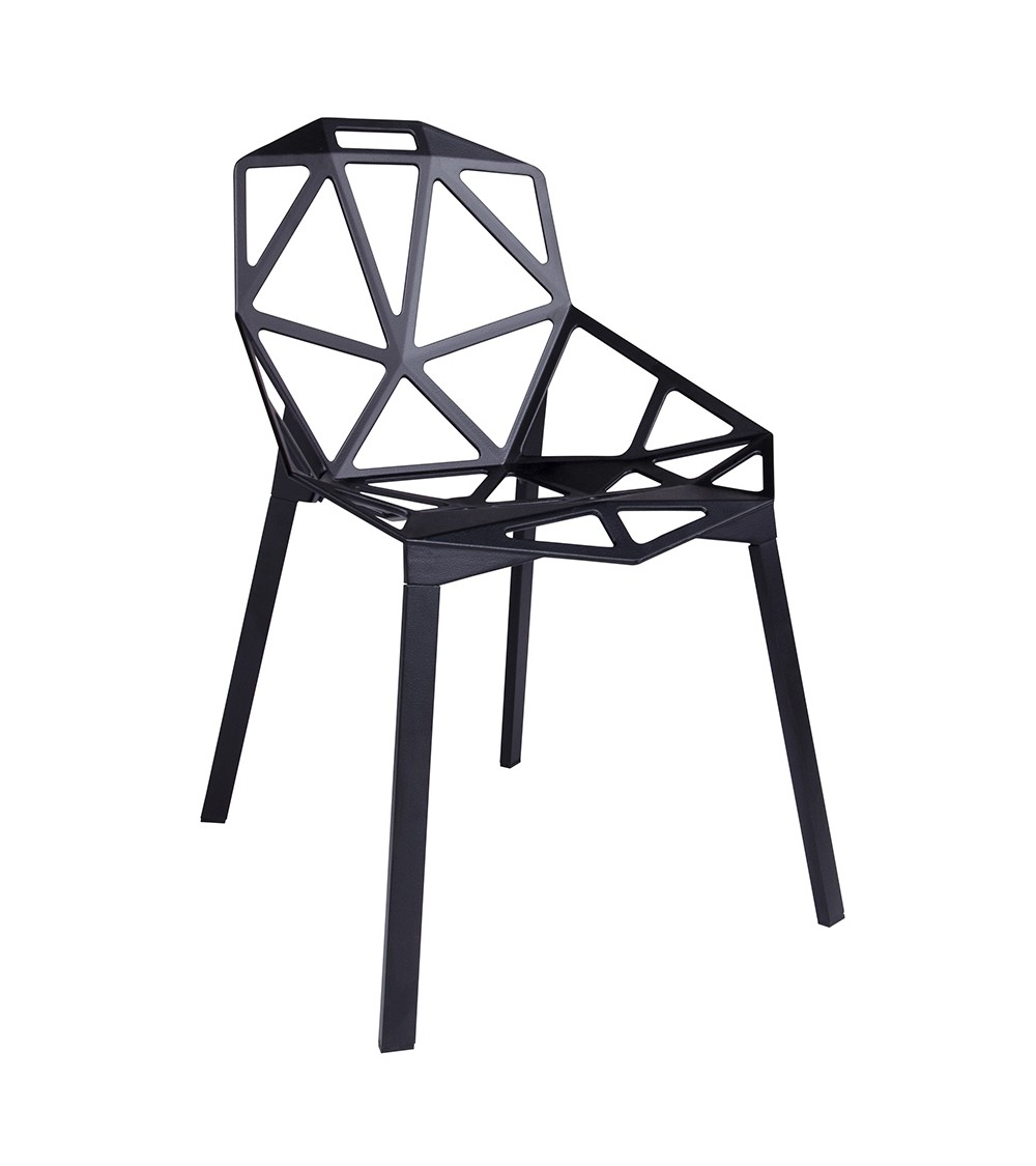 Krzesło SPLIT PREMIUM czarne - aluminium, nogi czarne