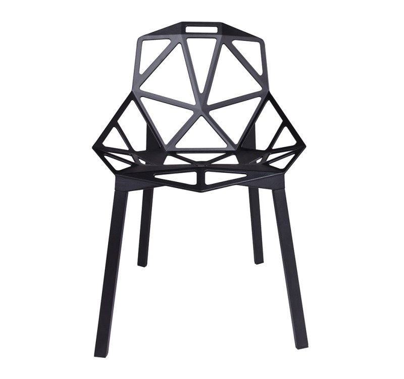 Krzesło SPLIT PREMIUM czarne - aluminium, nogi czarne