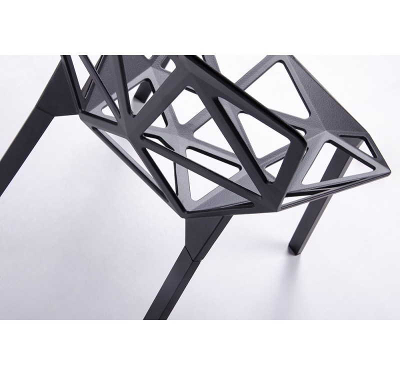 Krzesło SPLIT PREMIUM czarne - aluminium, nogi czarne