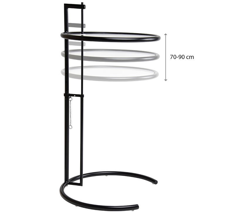 Stolik GREY chromowany - stal             galwanizowana, szkło