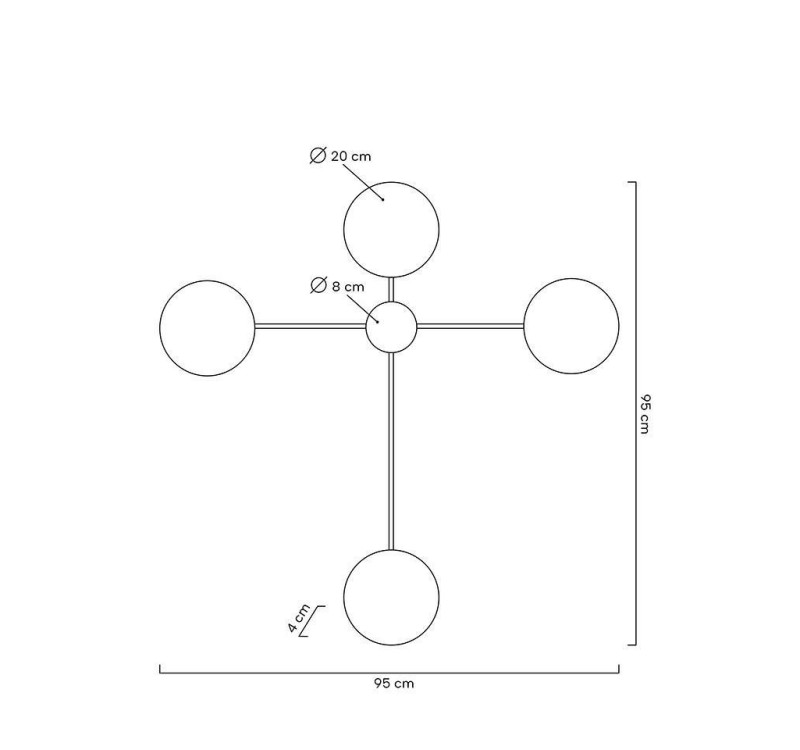 MOOSEE lampa ścienna SHADOW 4 czarna