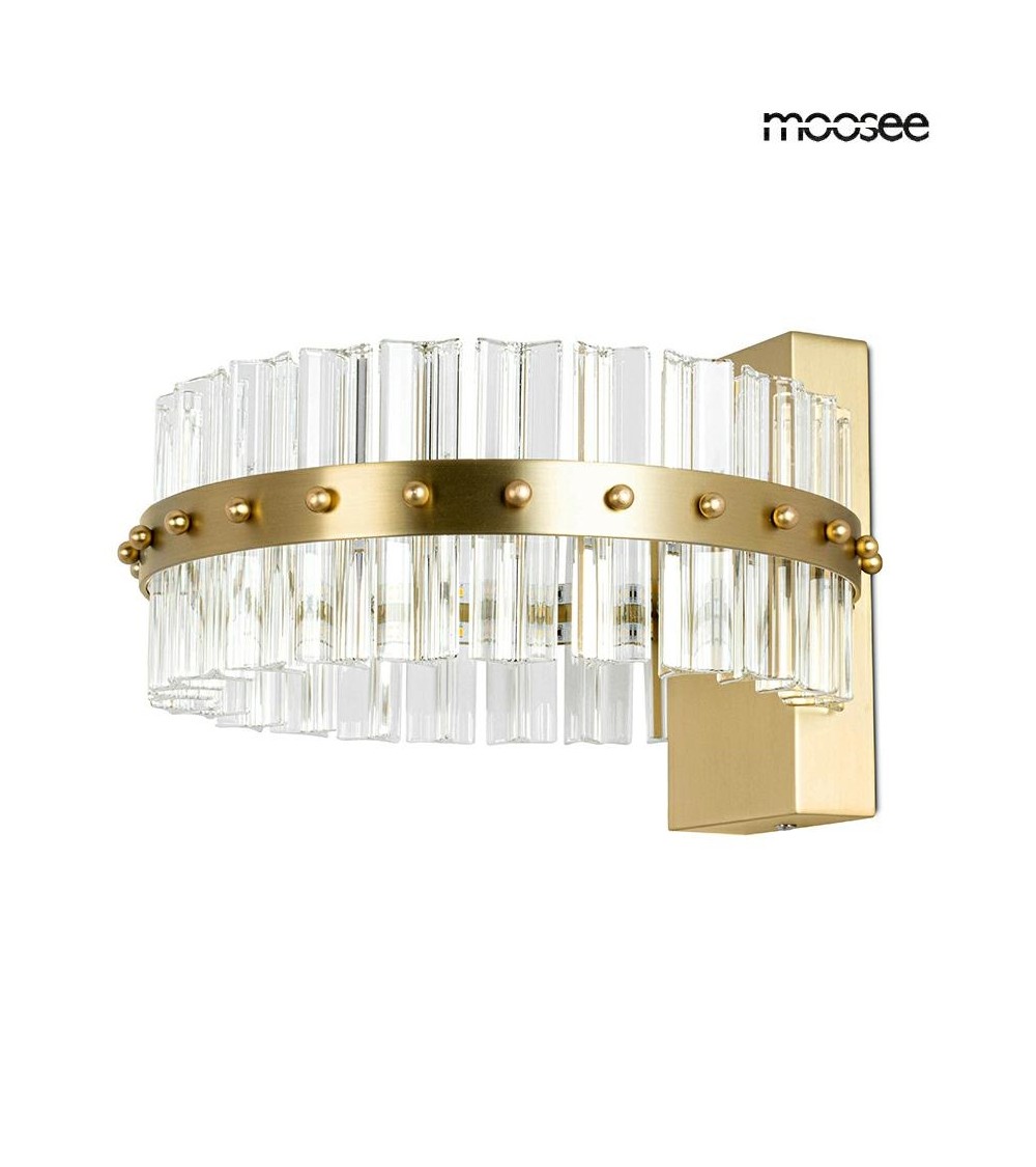 MOOSEE lampa ścienna SATURNUS WALL złota - LED, kryształ, stal szczotkowana