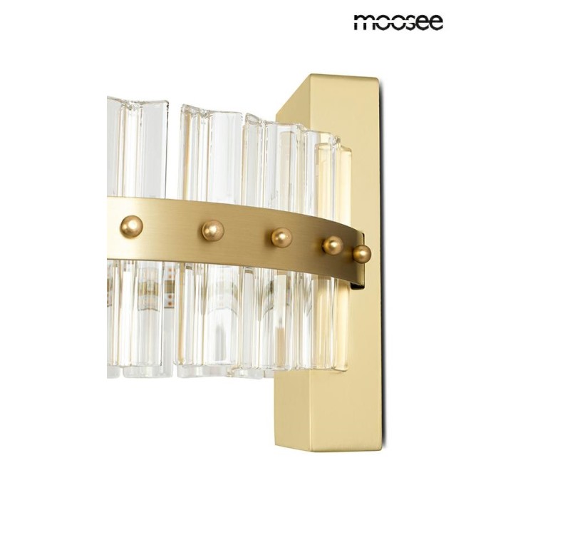 MOOSEE lampa ścienna SATURNUS WALL złota - LED, kryształ, stal szczotkowana