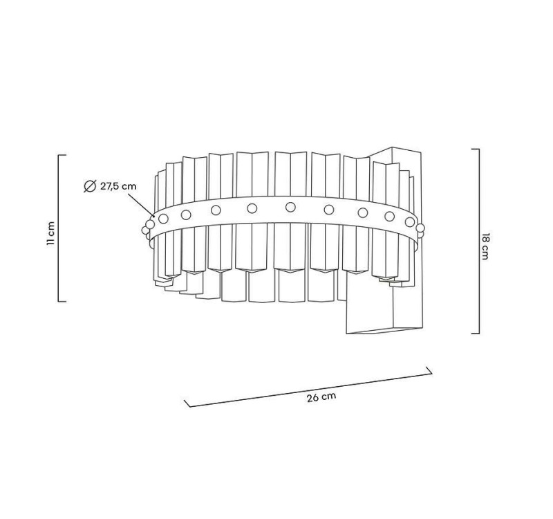 MOOSEE lampa ścienna SATURNUS WALL złota - LED, kryształ, stal szczotkowana