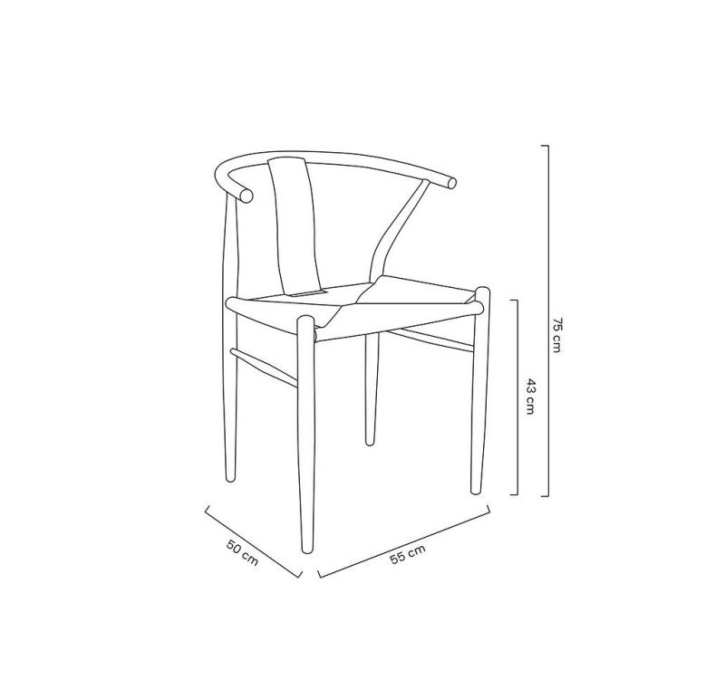 Krzesło WISHBONE METAL naturalne