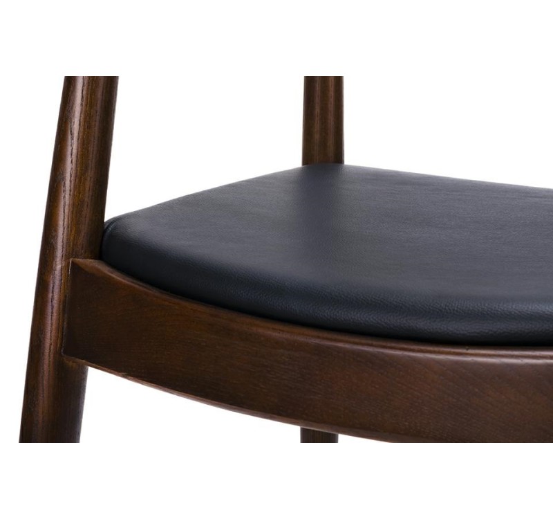 Krzesło KENNEDY ciemnobrązowe - drewno jesion, ekoskóra