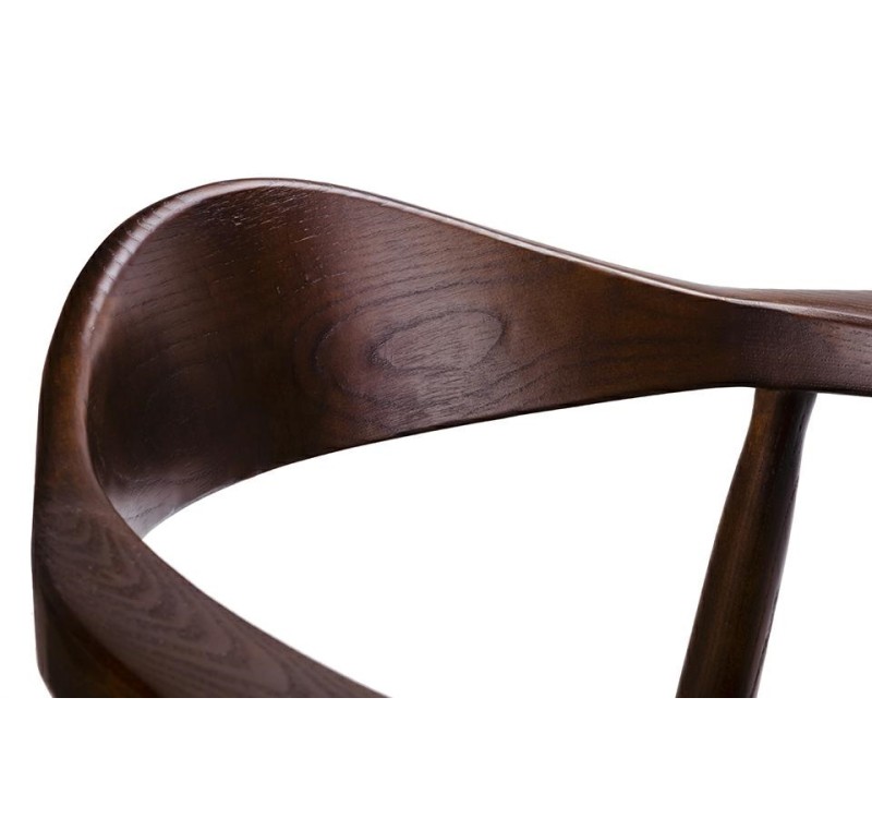 Krzesło KENNEDY ciemnobrązowe - drewno jesion, ekoskóra