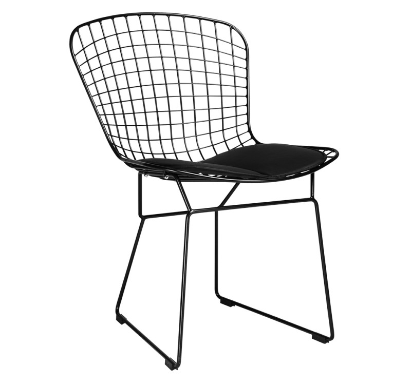 Krzesło NET SOFT czarne - czarna poduszka, metal