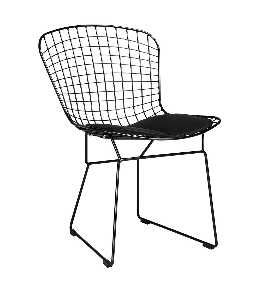 Krzesło NET SOFT czarne - czarna poduszka, metal