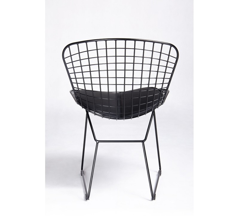 Krzesło NET SOFT czarne - czarna poduszka, metal