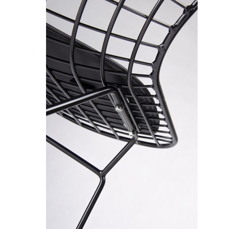 Krzesło NET SOFT czarne - czarna poduszka, metal