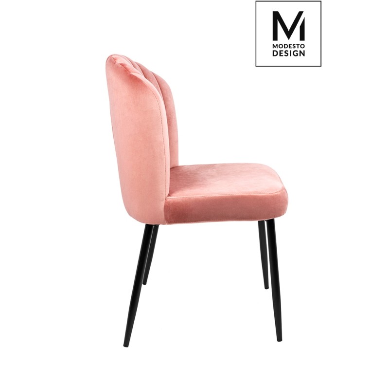 MODESTO krzesło RANGO różowe - welur, metal